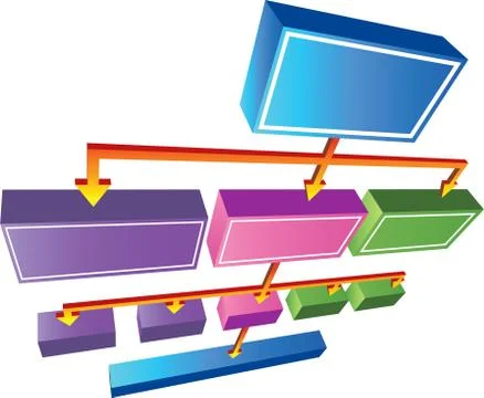 Isometric organizational chart Stock Illustration