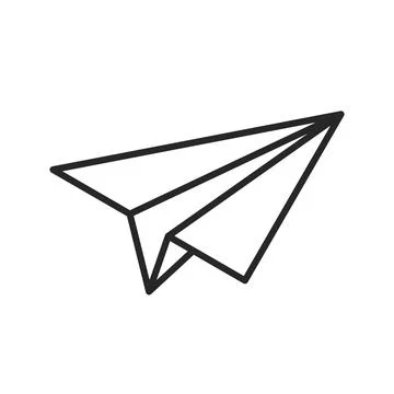 Isometric outlined paper plane Stock Illustration