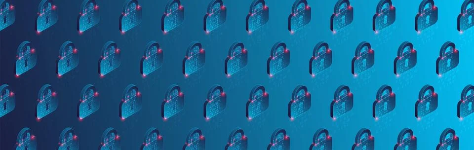 Isometric padlock simple pattern. Stock-Illustration