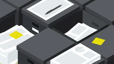 Isometric Paper Database Storage Illustration Stock Illustration