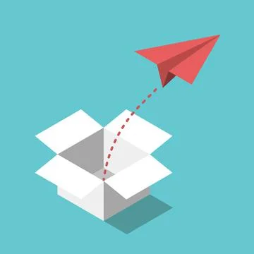 Isometric paper plane, box Stock Illustration