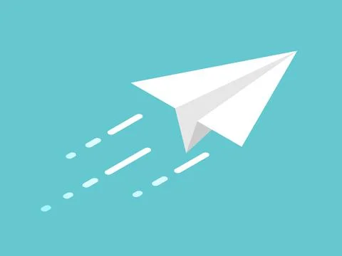 Isometric paper plane, movement Stock Illustration