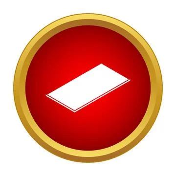 Isometric paper sheet icon in red circle Illustrazione stock