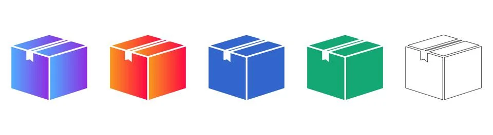 Isometric Parcel Box Icons Illustrazione stock