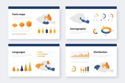 Isometric paris map statistics Illustrazione stock