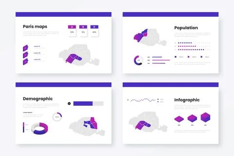 Isometric paris map template Stock Illustration