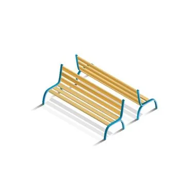 Isometric park benches Ilustração Stock