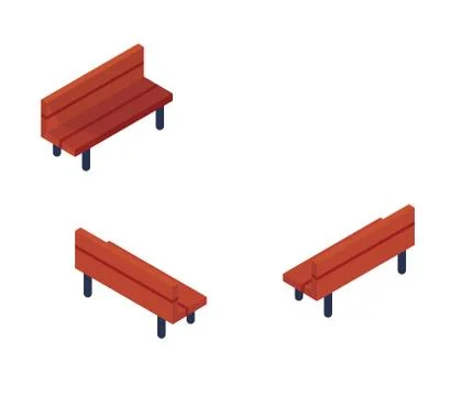 Isometric Park Benches Object or Icon - Element for Web, Tileset Map, or Game Ilustración de archivo