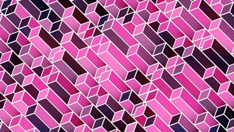Isometric pattern with colored rectangles. 3d render seamless loop animation 4K Video stock 123373623