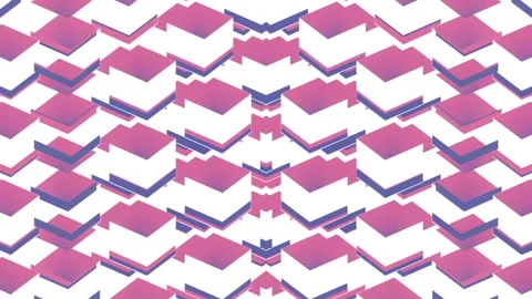 Isometric pattern of squares with trendy gradient. 3d rendering loop animation Stock Footage 247440644