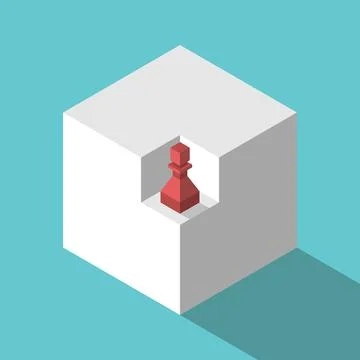 Isometric pawn in niche Stock Illustration