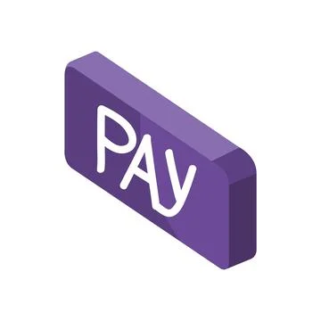 Isometric pay button Stock Illustration