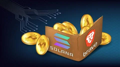 Isometric PCB tracks stretching to wallet full of Bitcoin BTC golden coins Illustration