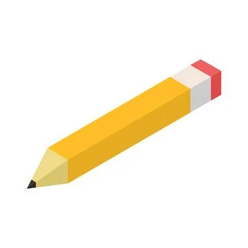 Isometric pencil illustrated on background Stock Illustration