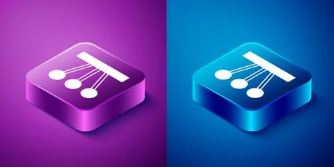 Isometric Pendulum icon isolated on blue and purple background. Newtons cradle Illustrazione stock