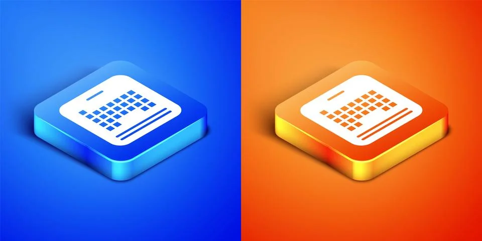 Isometric Periodic table of the elements icon isolated on blue and orange イラスト素材