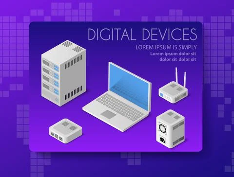 Isometric Personal Computer Illustrazione stock