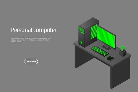 Isometric personal computer 스톡 일러스트