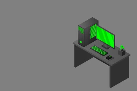 Isometric personal computer Illustrazione stock