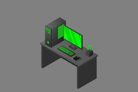 Isometric personal computer Illustrazione stock