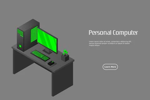 Isometric personal computer Stock Illustration