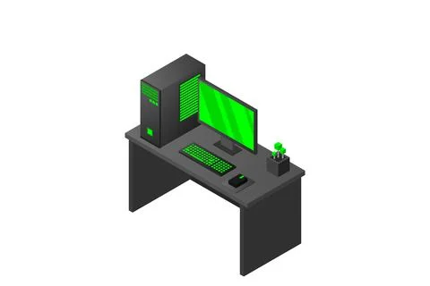 Isometric personal computer Illustrazione stock