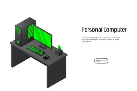 Isometric personal computer Illustrazione stock
