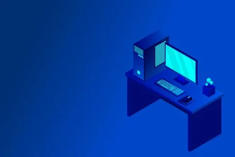 Isometric personal computer Illustrazione stock