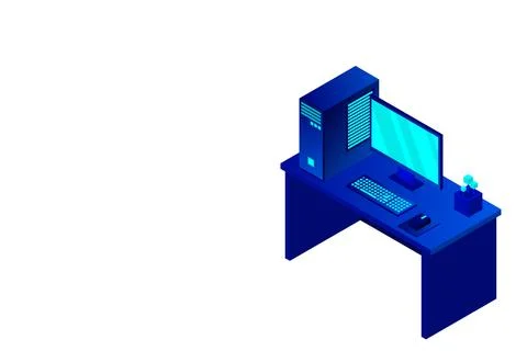 Isometric personal computer Illustrazione stock