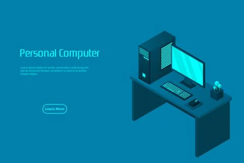 Isometric personal computer Illustrazione stock