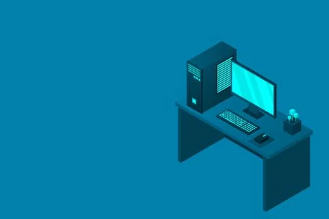 Isometric personal computer Illustrazione stock