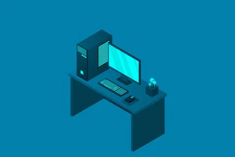 Isometric personal computer Stock Illustration