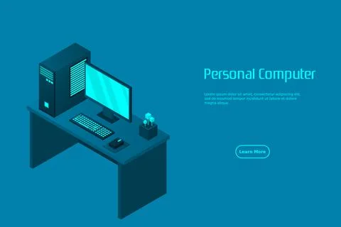Isometric personal computer Stock Illustration