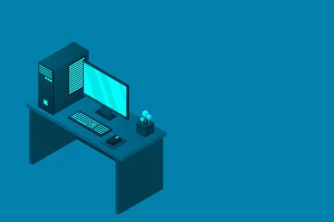 Isometric personal computer Illustrazione stock