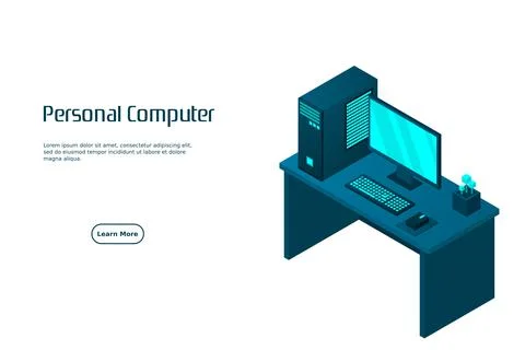 Isometric personal computer Illustrazione stock