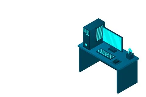 Isometric personal computer Illustrazione stock