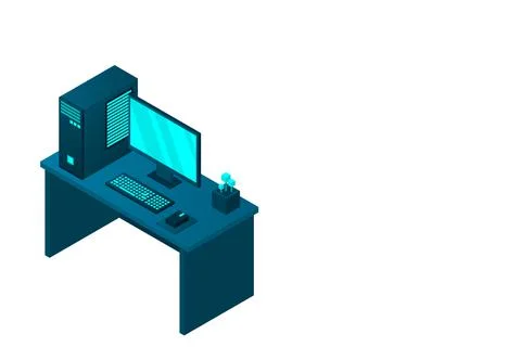 Isometric personal computer Illustrazione stock