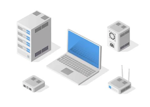Isometric Personal Computer with a screen Illustrazione stock