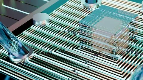 Isometric Perspective of Ruby Quantum Core Emitter, 4K Photo Fotos Stock