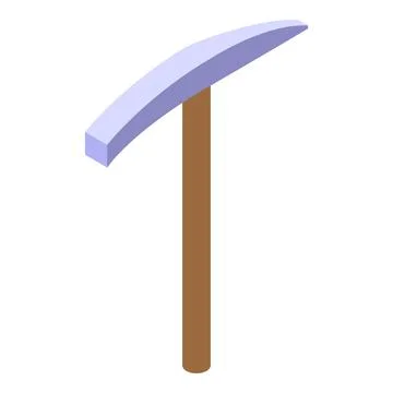Isometric pickaxe mining tool with wooden handle Stock Illustration