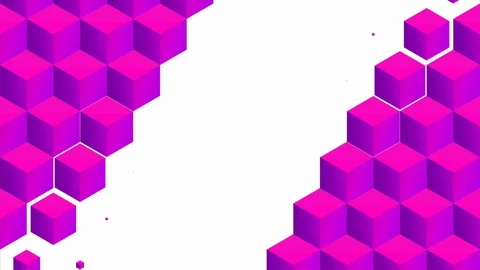 Isometric pink cubes pattern diagonal transition including luma matte. Video stock 117742879