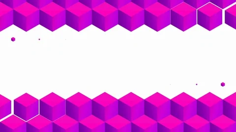 Isometric pink cubes pattern horizontal transition including luma matte. Stock Footage 117743302