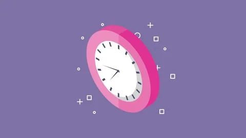 Isometric pink wall clock ticking fast representing time management and pro.. Stockbeeldmateriaal 338428820