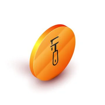Isometric Pipe adjustable wrench icon isolated on white background. Orange Stock Illustration