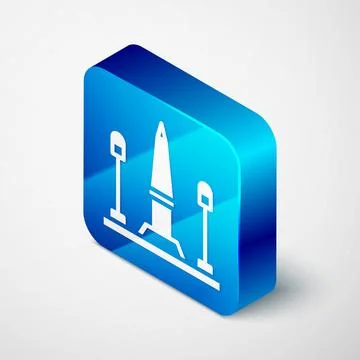 Isometric Place De La Concorde in Paris, France icon isolated on grey background 스톡 일러스트