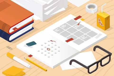 Isometric Planning The Week Illustration Stock Illustration