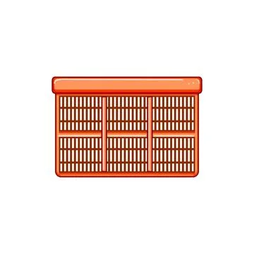 Isometric plastic crate cartoon vector illustration Stock Illustration
