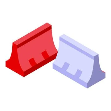 Isometric plastic toy bricks in red and blue Stock Illustration