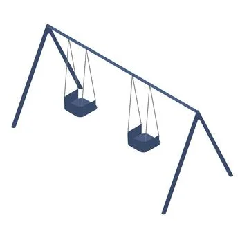 Isometric playground swing icon vector illustration Stock Illustration