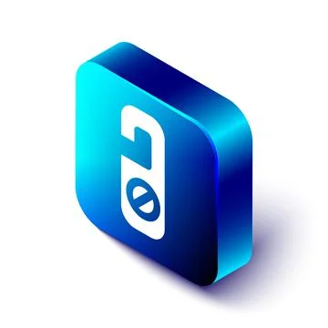 Isometric Please do not disturb icon isolated on white background. Hotel Door Illustrazione stock